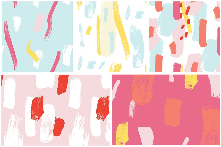 笔刷色彩飞溅纹理合集 Brushed Color Splash Patterns插图(9)