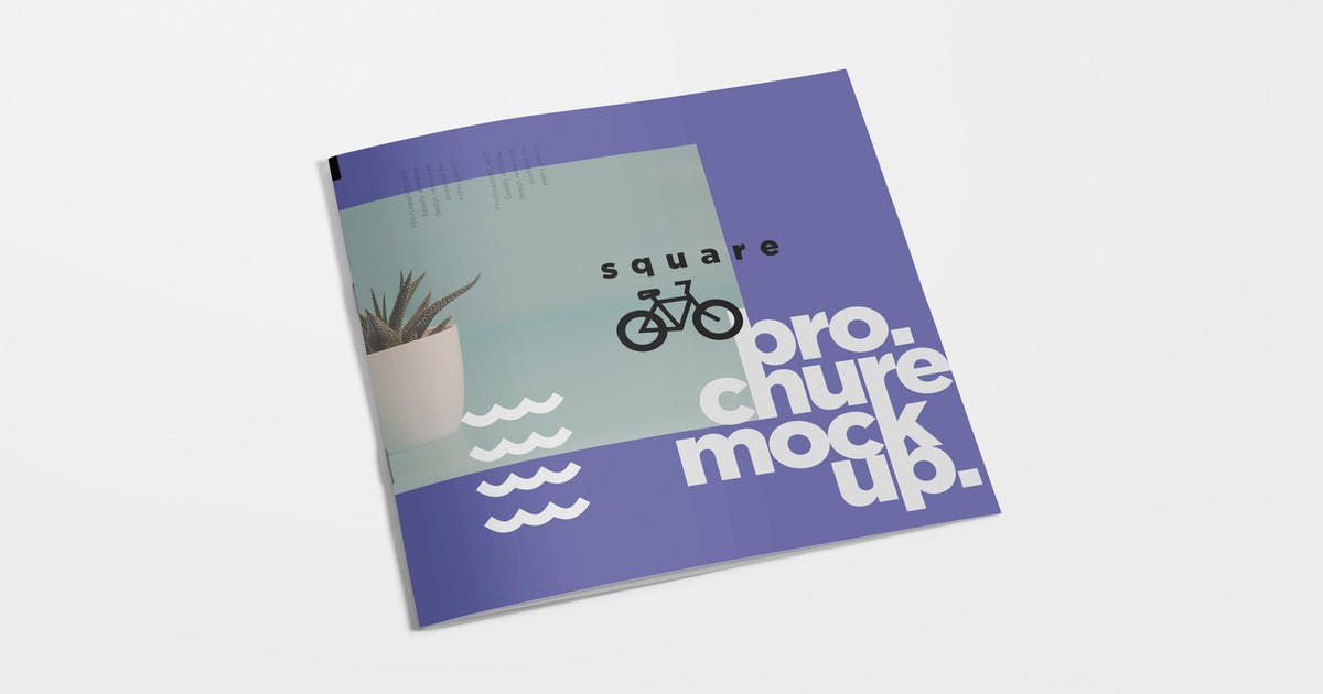 方形小册子宣传册封面&内页版式设计效果图样机 Square Brochure Mockups插图
