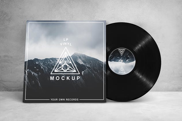 复古黑胶唱片样机套装 Vinyl Record Mockups Pack插图(2)