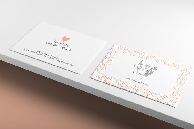 企业个人名片样机模板v4 Business Cards Mockup Vol. 4插图(1)