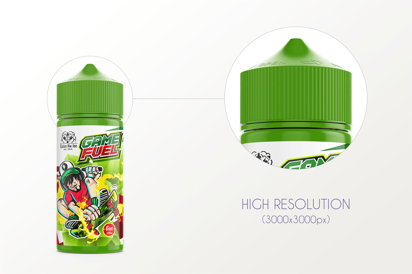 100ml电子烟烟油瓶设计效果图样机模板 eLiquid Bottle Mockup v 100ml-A插图(4)