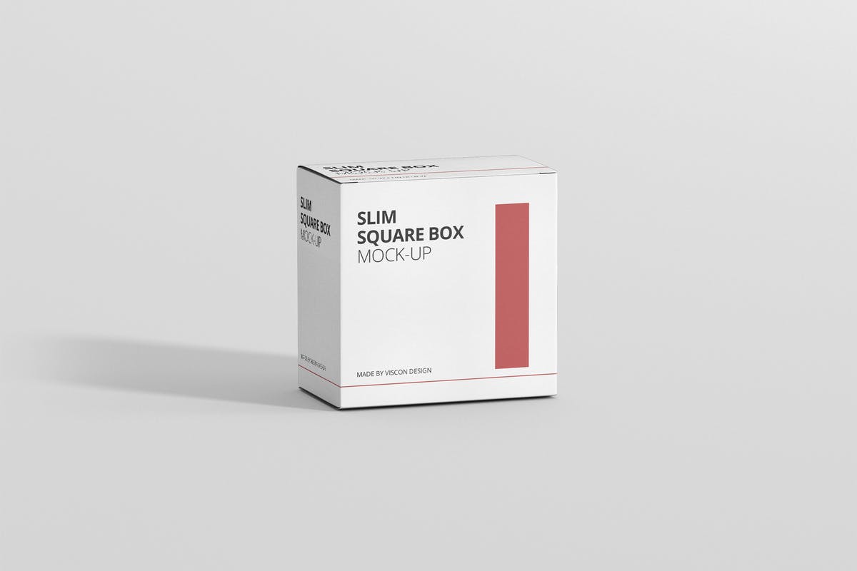 方形薄纸盒包装盒样机 Package Box Mockup – Slim Square插图