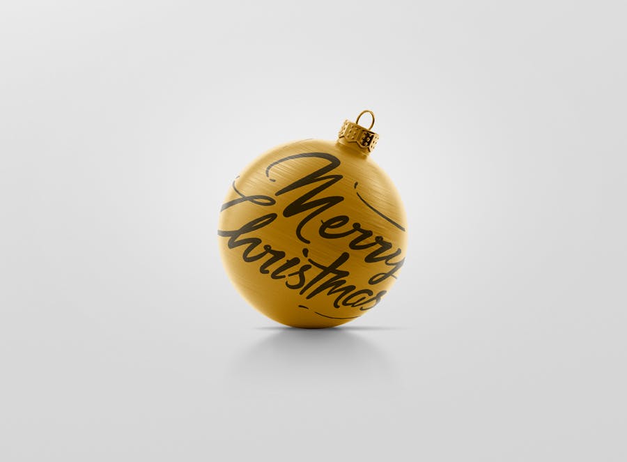 闪闪发光圣诞装饰球样机模板 Glitter Christmas Ball Mockup插图(1)