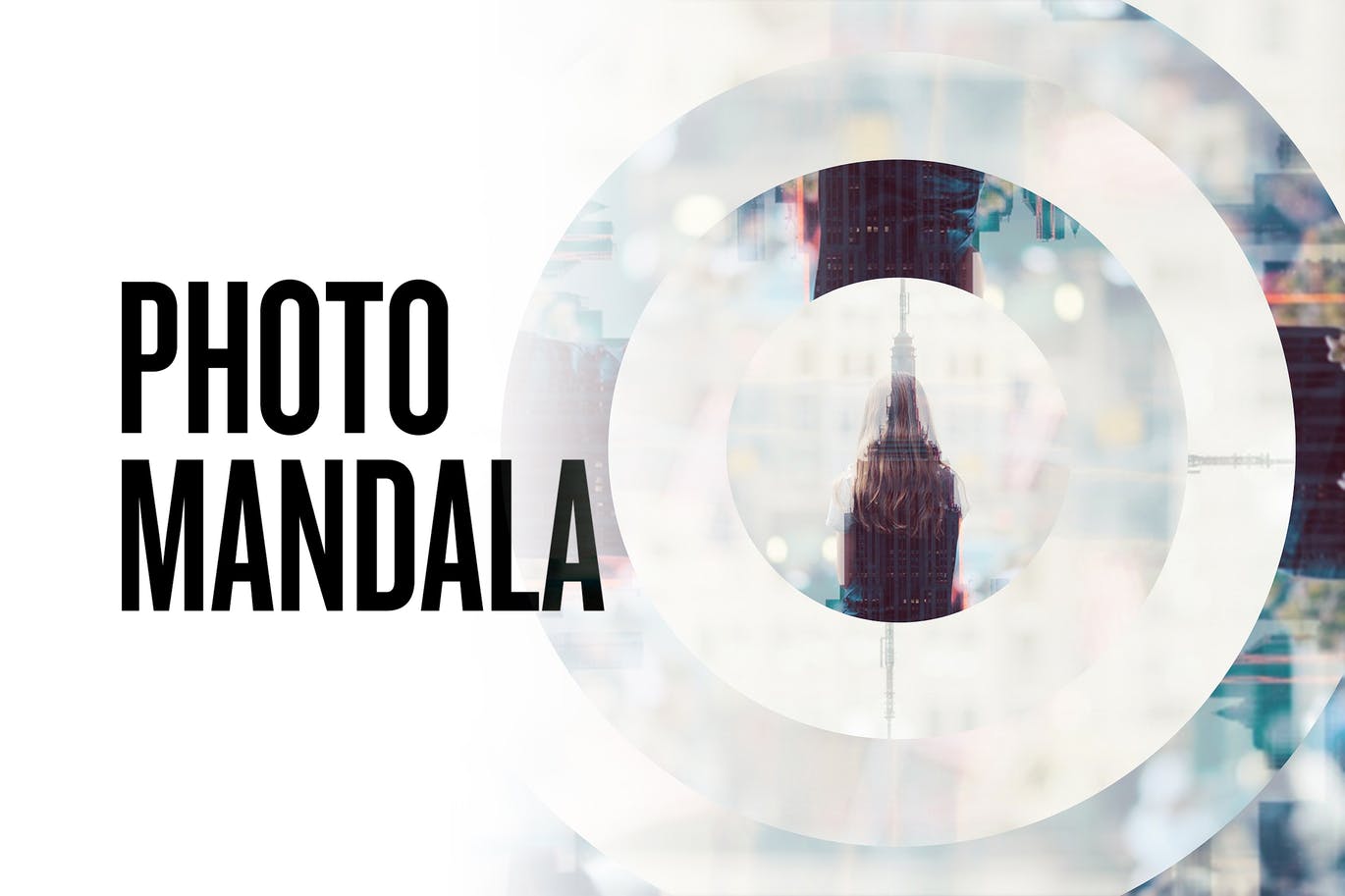 曼陀罗万花筒照片特效PSD分层模板 Photo Mandala插图