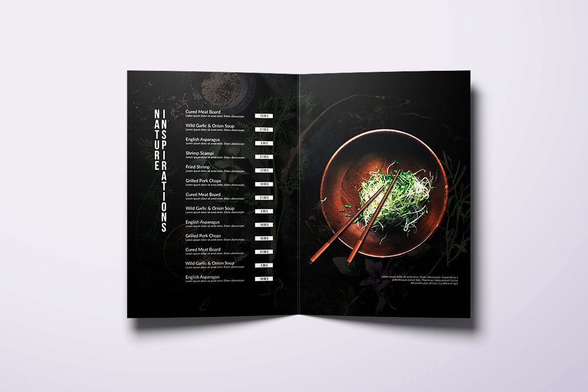 亚洲美食餐馆菜单设计模板合集 Asian Cuisine Elegant Food Menu Bundle插图(3)