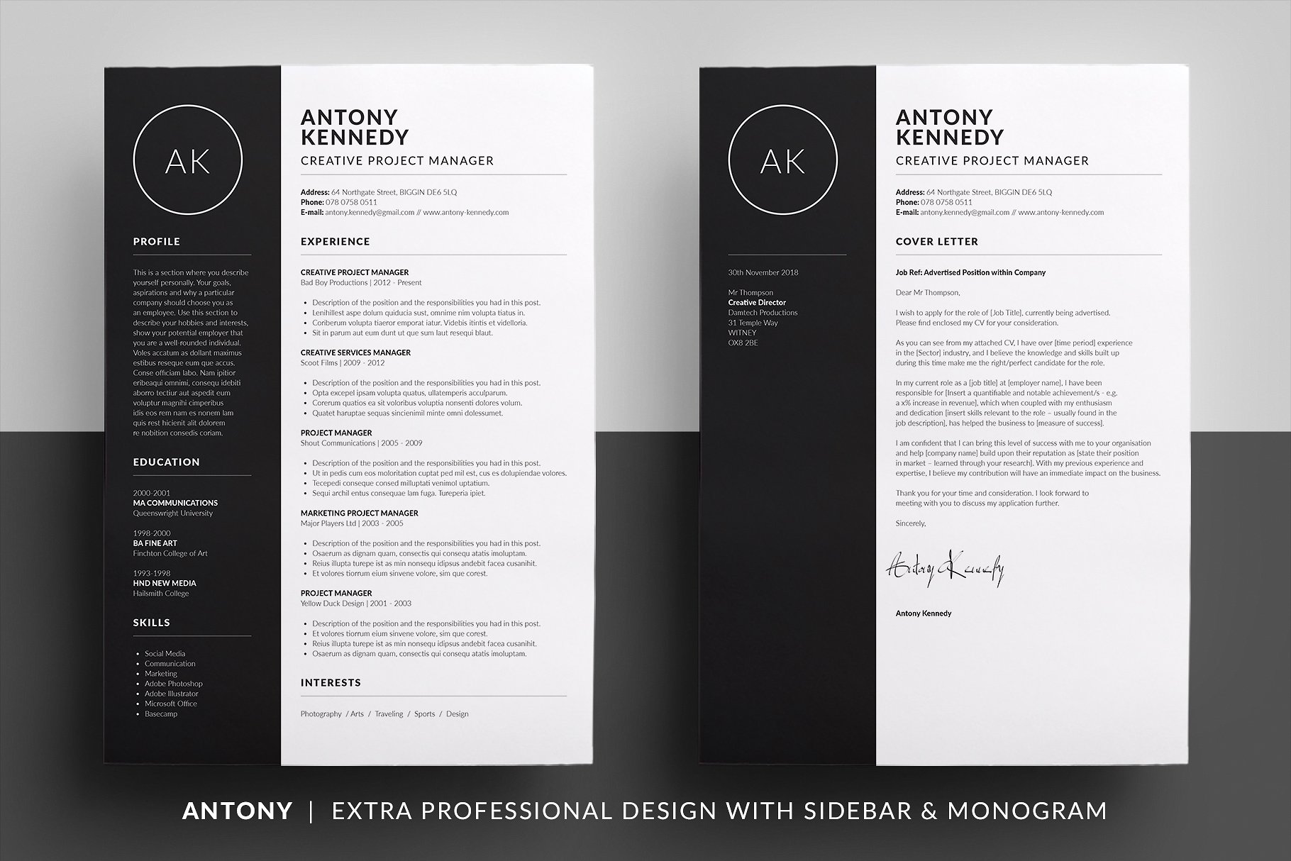 简约实用基础简历模板 Antony – Essential Resume插图(1)