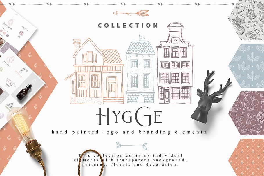 手工绘制 Logo & 品牌元素素材包 Hygge Collection Pro插图