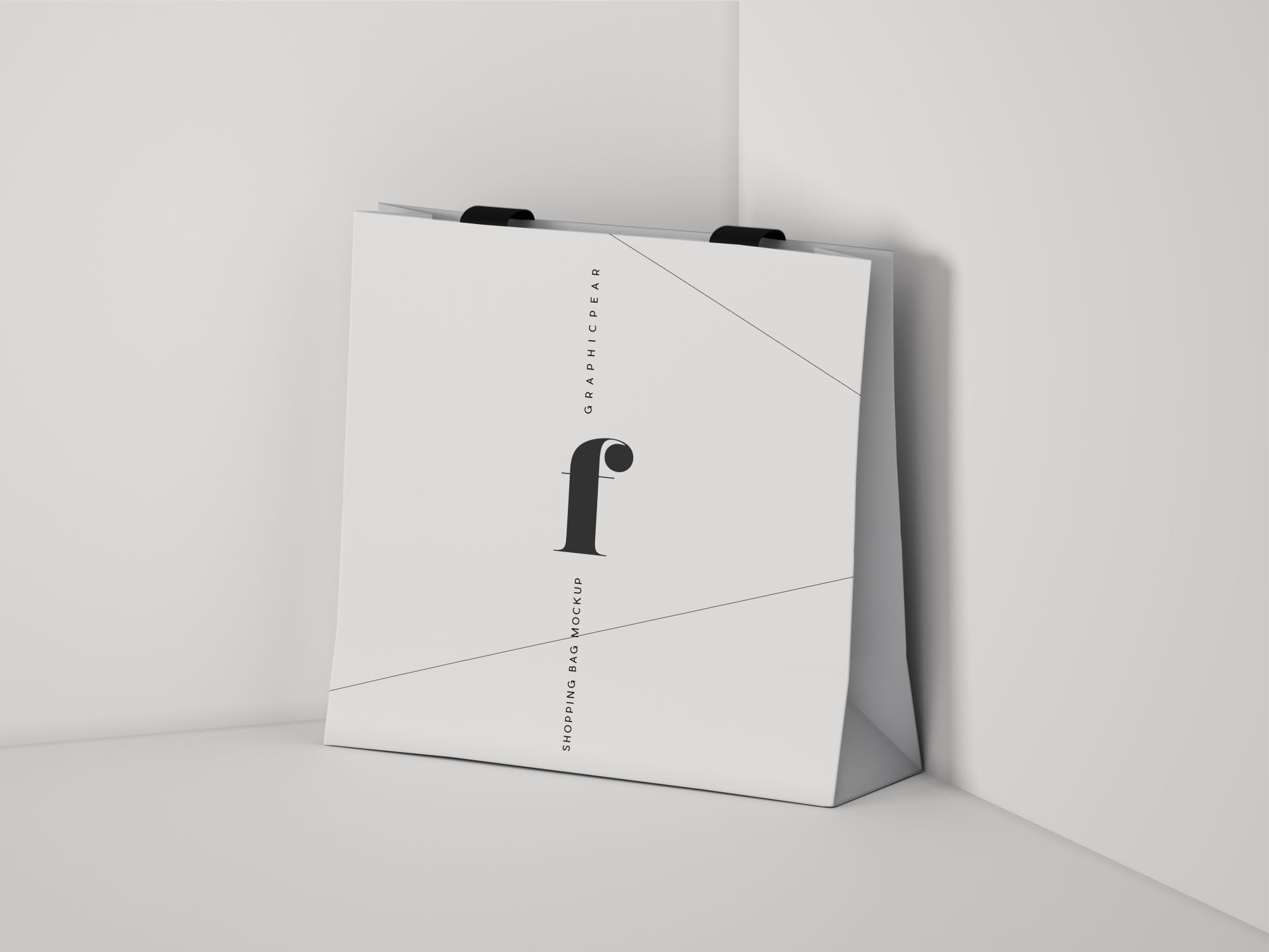 方形品牌商店购物袋设计图PSD样机模板 Square Shopping Bag Mockup .PSD插图