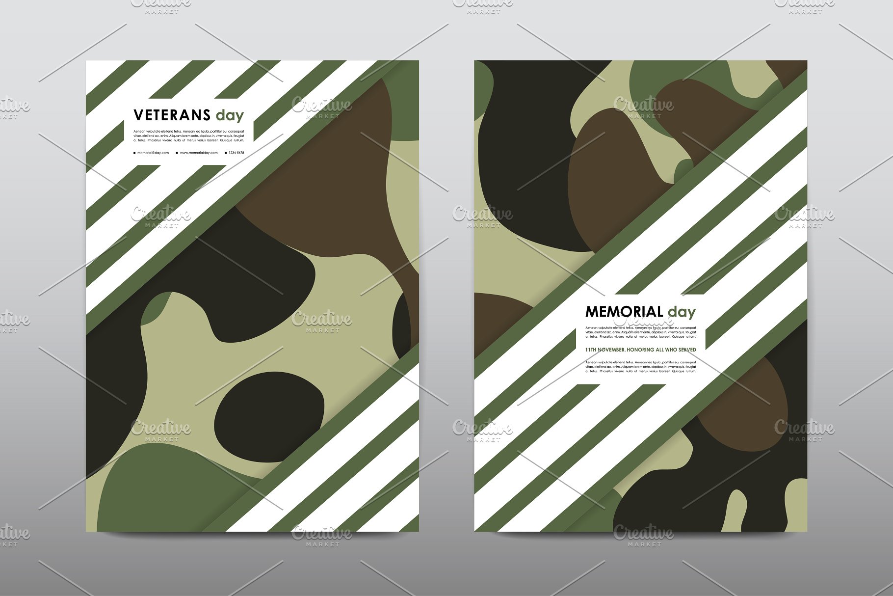 40+老兵节军人宣传小册模板 Veteran’s Day Brochures Bundle插图28