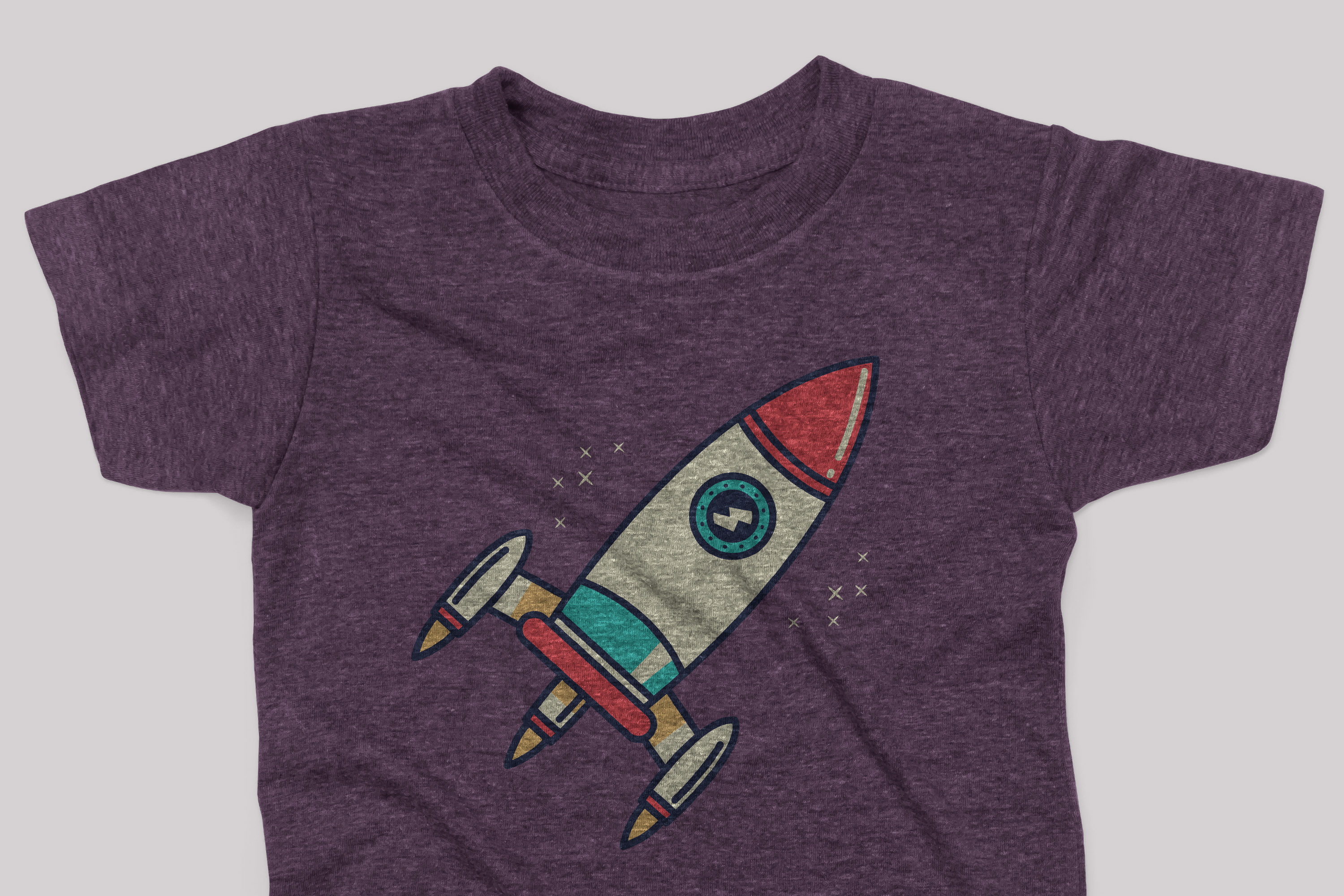 儿童T恤服装印花设计样机模板 Kids Triblend T-shirt Mockup Pack插图1