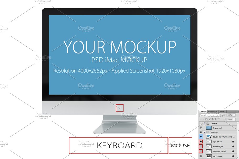 网站产品设计iMac样机展示模型 PSD  iMac mockup插图(2)