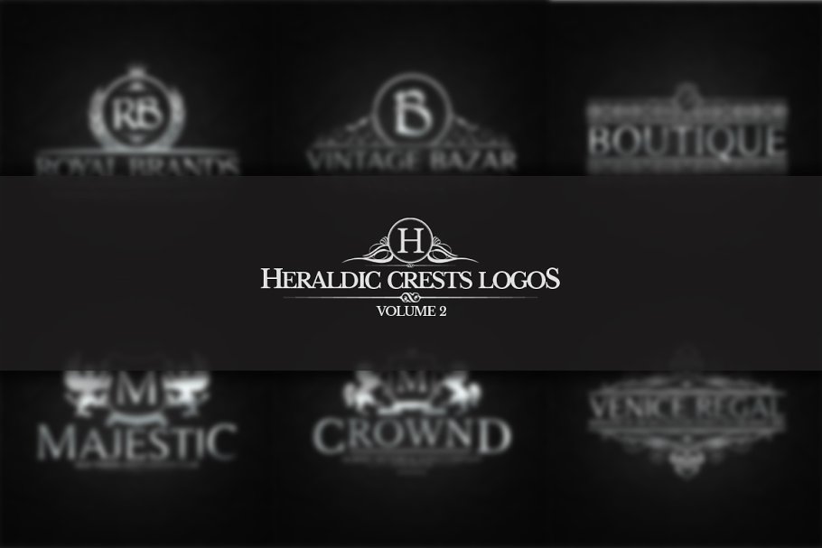 金属感纹章徽章Logo模板 Vol.2 Heraldic Crest Logos Vol.2插图