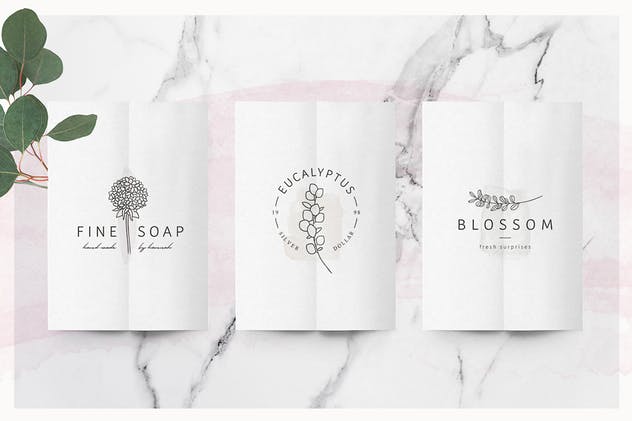 华丽的水彩花卉品牌Logo设计套装 So Flowery Branding Kit + Watercolours插图(5)