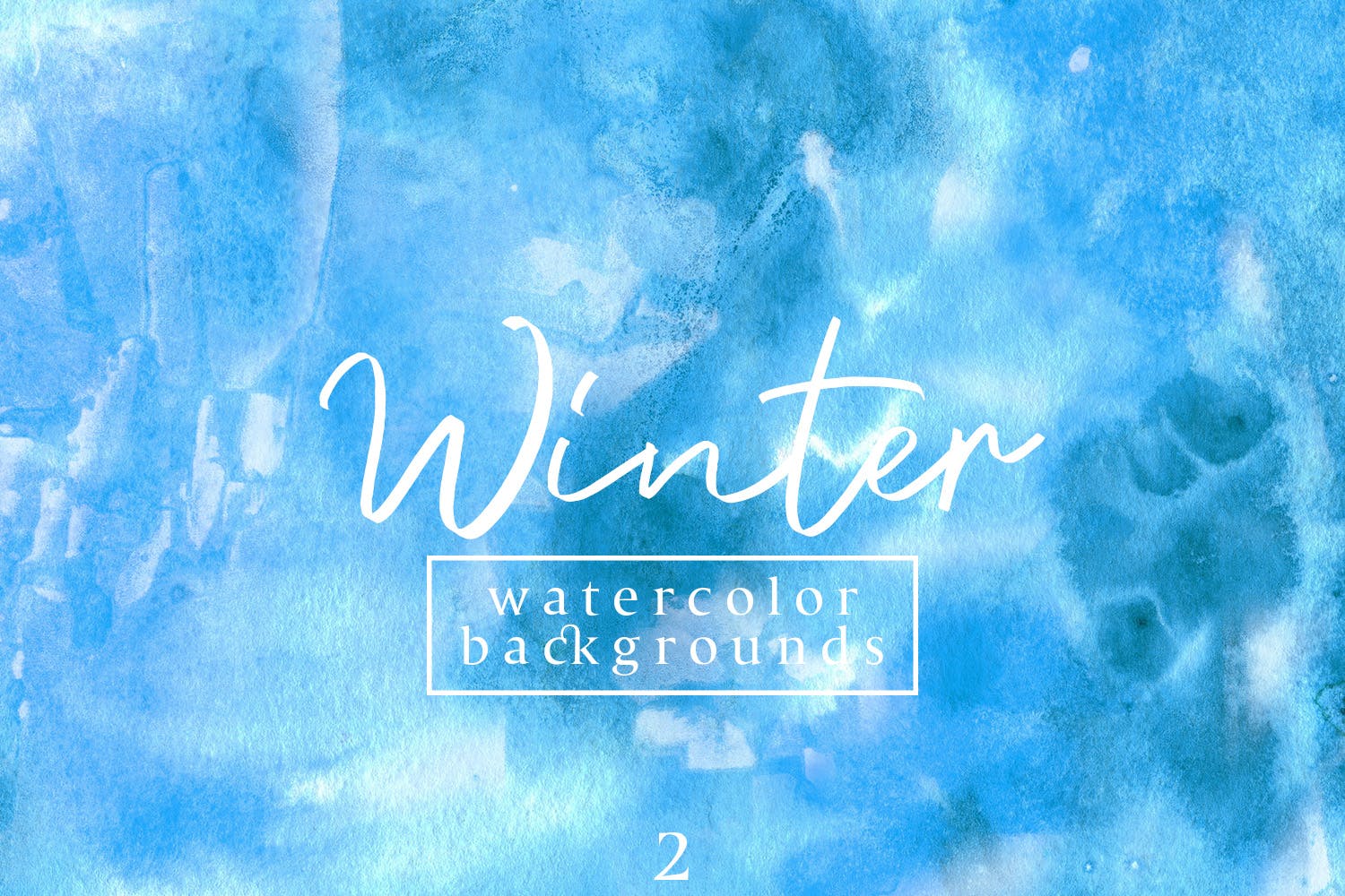 冬天水彩肌理纹理背景素材v2 Winter Watercolor Backgrounds 2插图