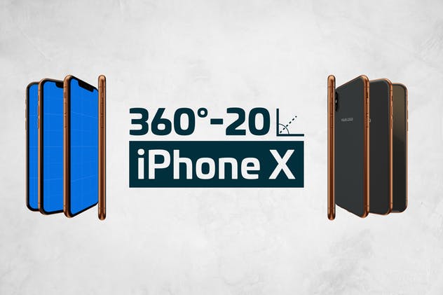 360度全方位 iPhone X 样机模板 iPhone X Kit Mockup插图1 360度全方位 iPhone X 样机模板 iPhone X Kit Mockup插图1