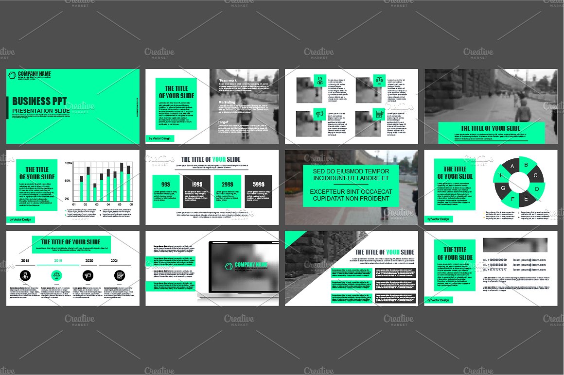 白色背景信息图形幻灯片模板合集 Powerpoint Presentation Templates插图6