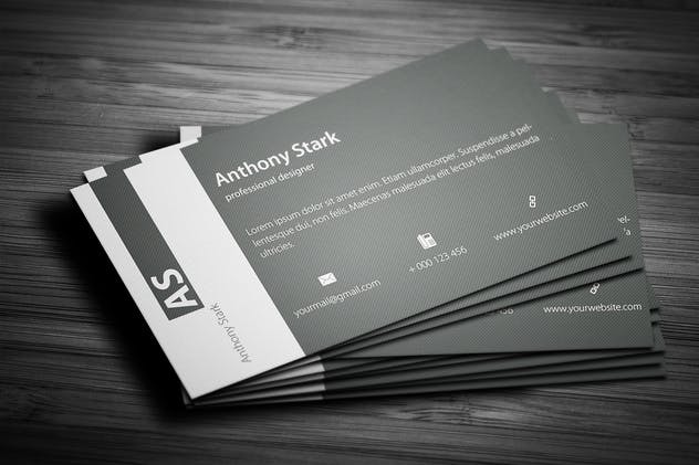 灰色简约元素企业名片设计模板 Grey Elegant Business Card Design插图3