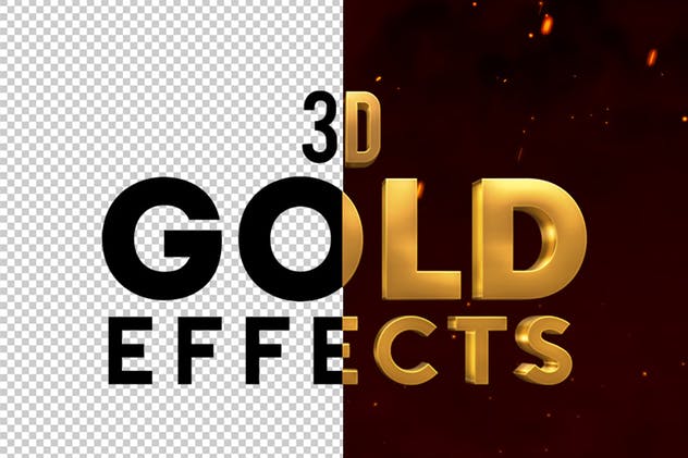 10款3D金色金属字体效果PSD分层模板 3D Metal & Gold Effects插图1