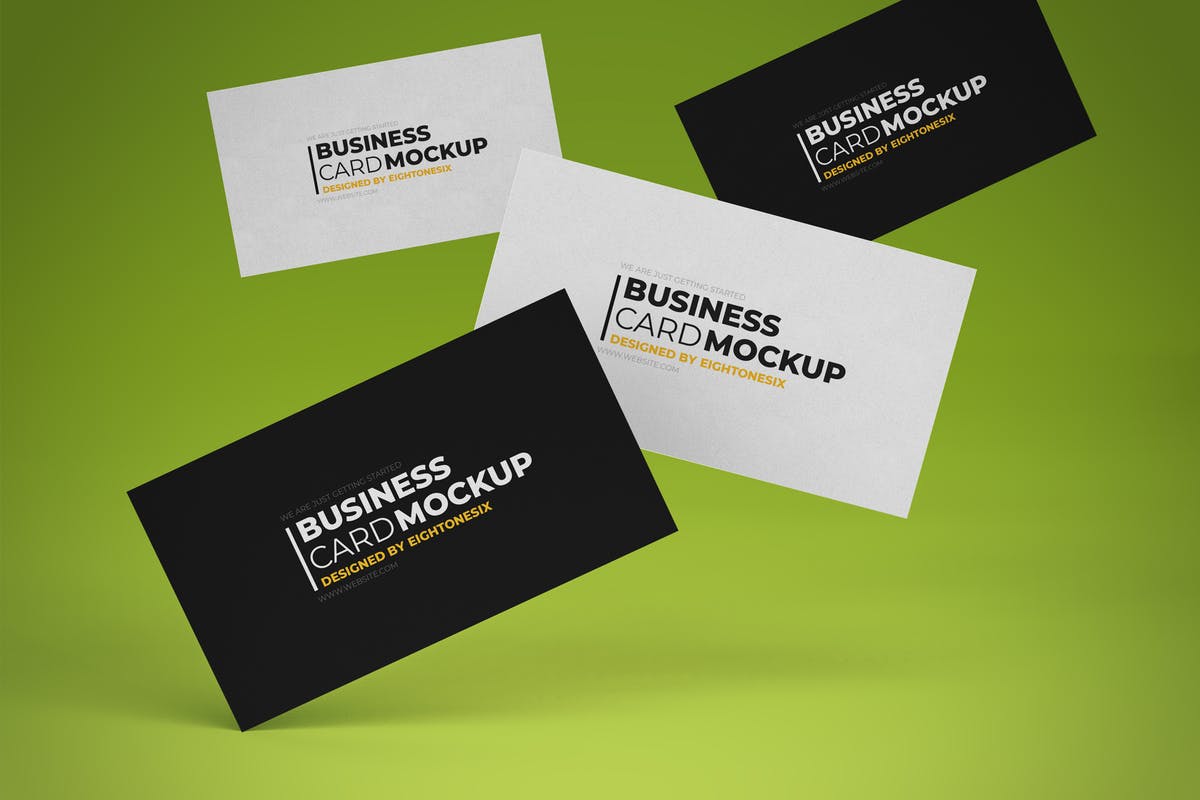 经典实用企业商务个人名片样机 Business Card Mock-Up Template插图