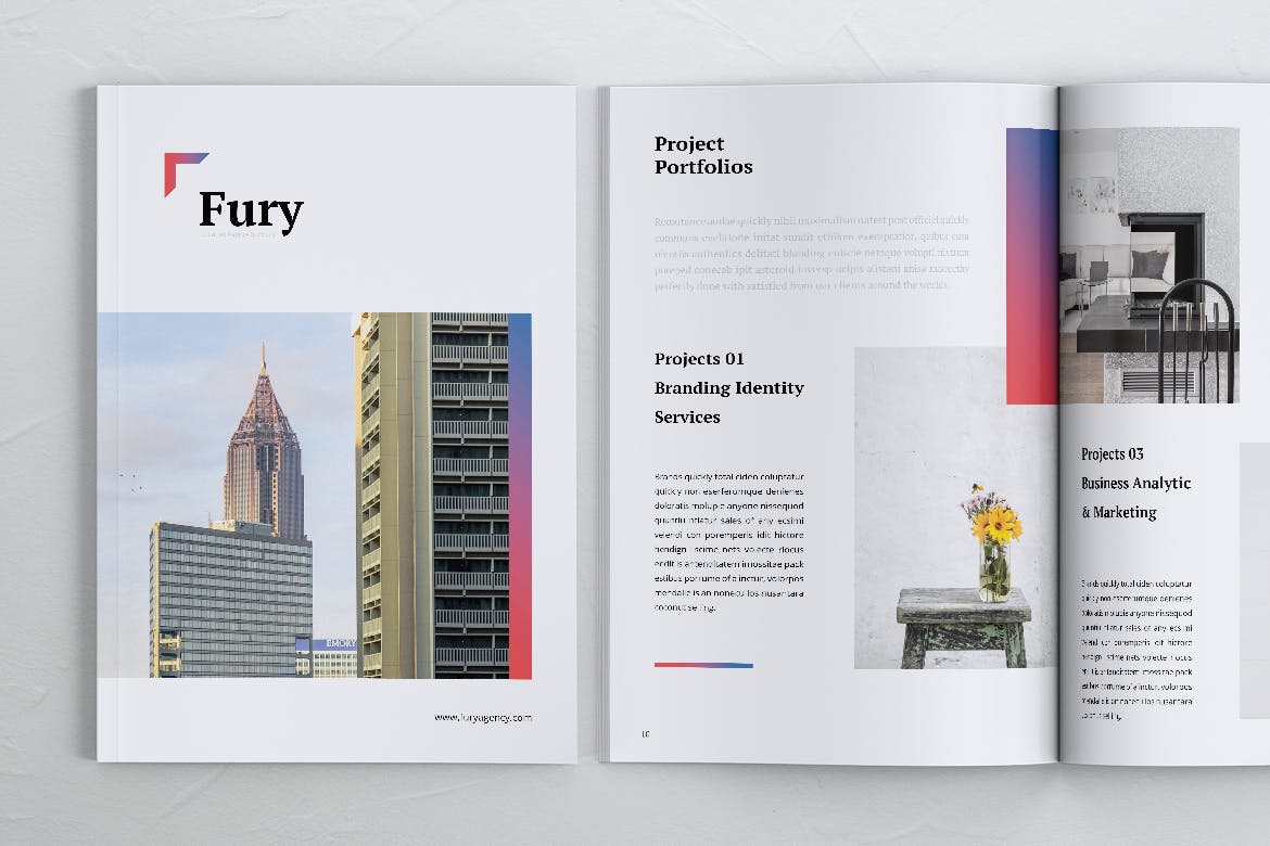 创意代理公司简介&案例介绍企业画册设计模板 FURY Creative Agency Company Profile Brochures插图(2)