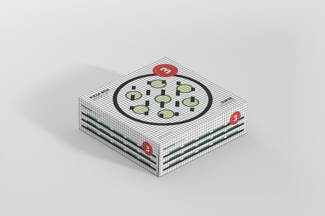 披萨外卖外带包装盒样机 Pizza Box Mockup – Triple Pack插图(7)