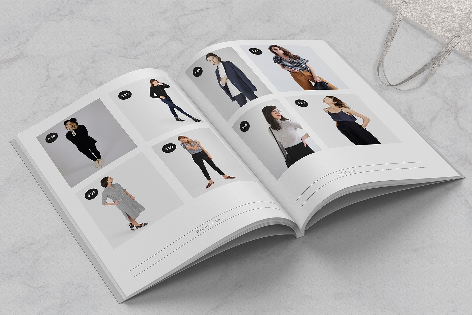 现代极简的服装导购杂志模板下载 BLANKS Minimal Lookbook/Magazines [indd]插图(10)