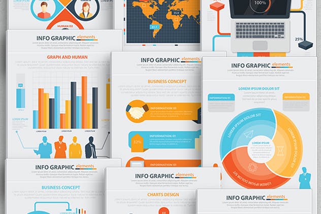 17页商业数据信息图表设计素材 Business Infographics 17 Pages Design插图4
