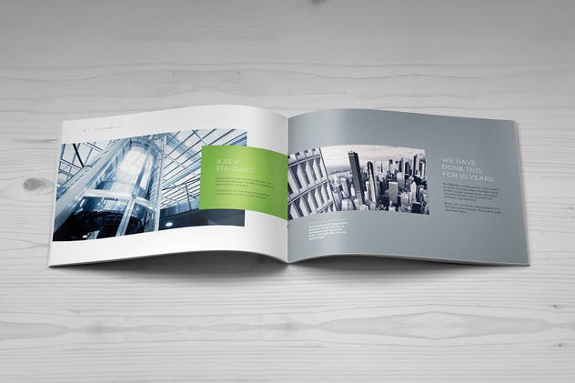 宣传画册设计样机模板 Landscape Brochure Mock-Up Set插图(1)