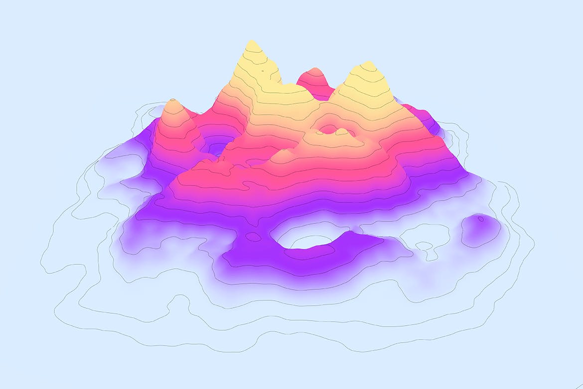 山脉轮廓线几何图形矢量背景素材 Landscape Elevation Map Backgrounds插图(7)