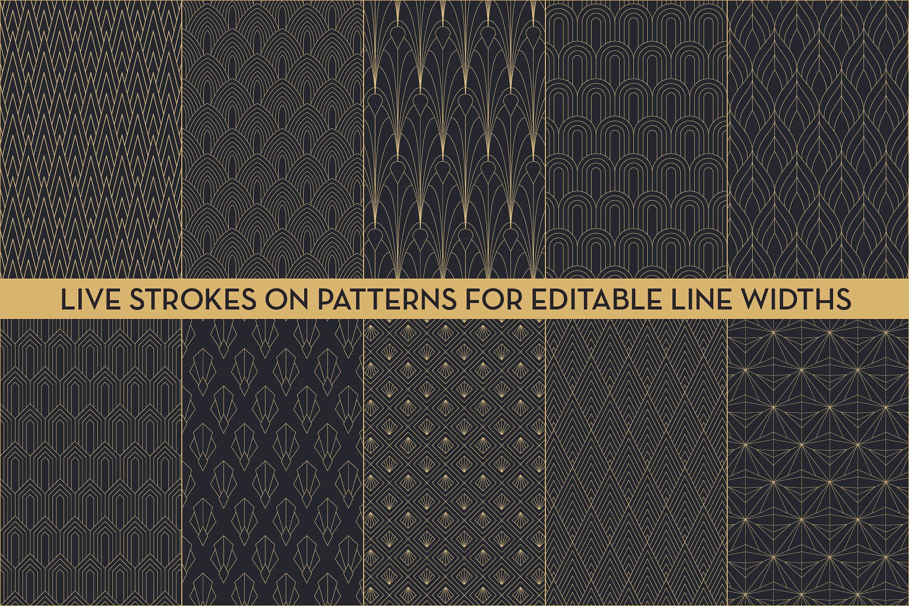 精致的装饰艺术矢量图案 Delicate Art Deco Vector Patterns插图(3)