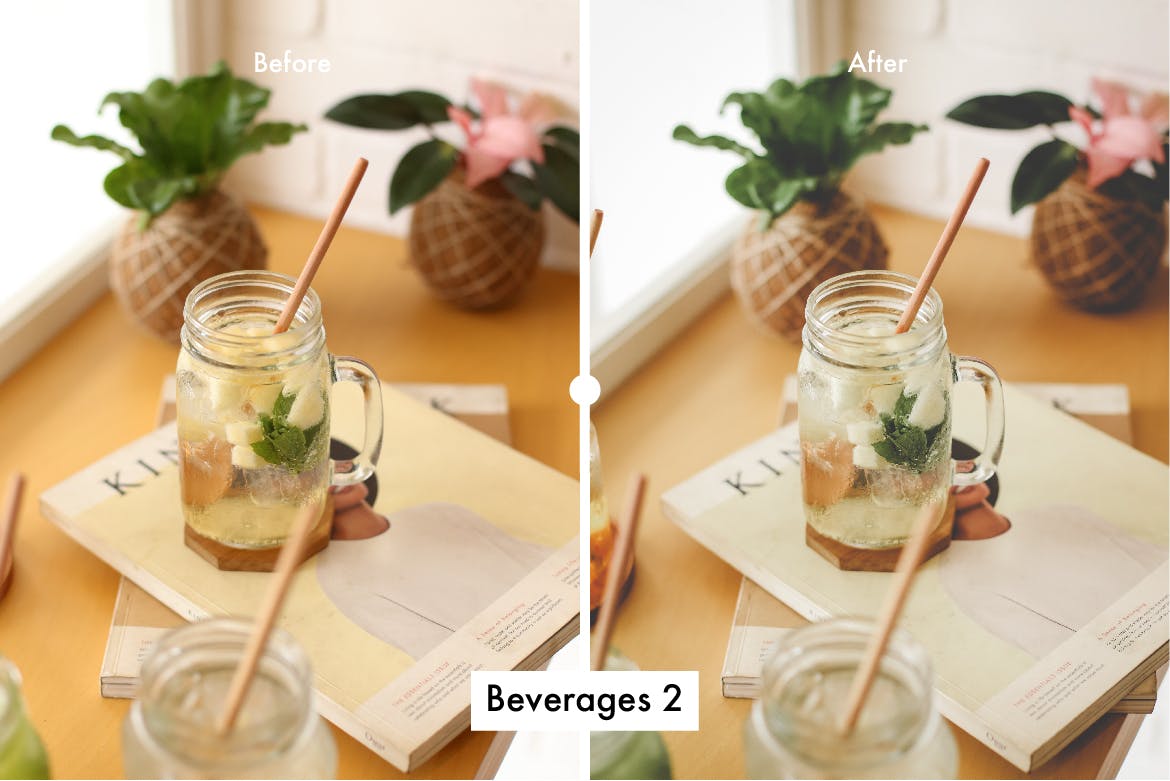 6款奶茶饮品摄影调色滤镜LR预设 6 Lightroom Preset for Beverages插图(6)