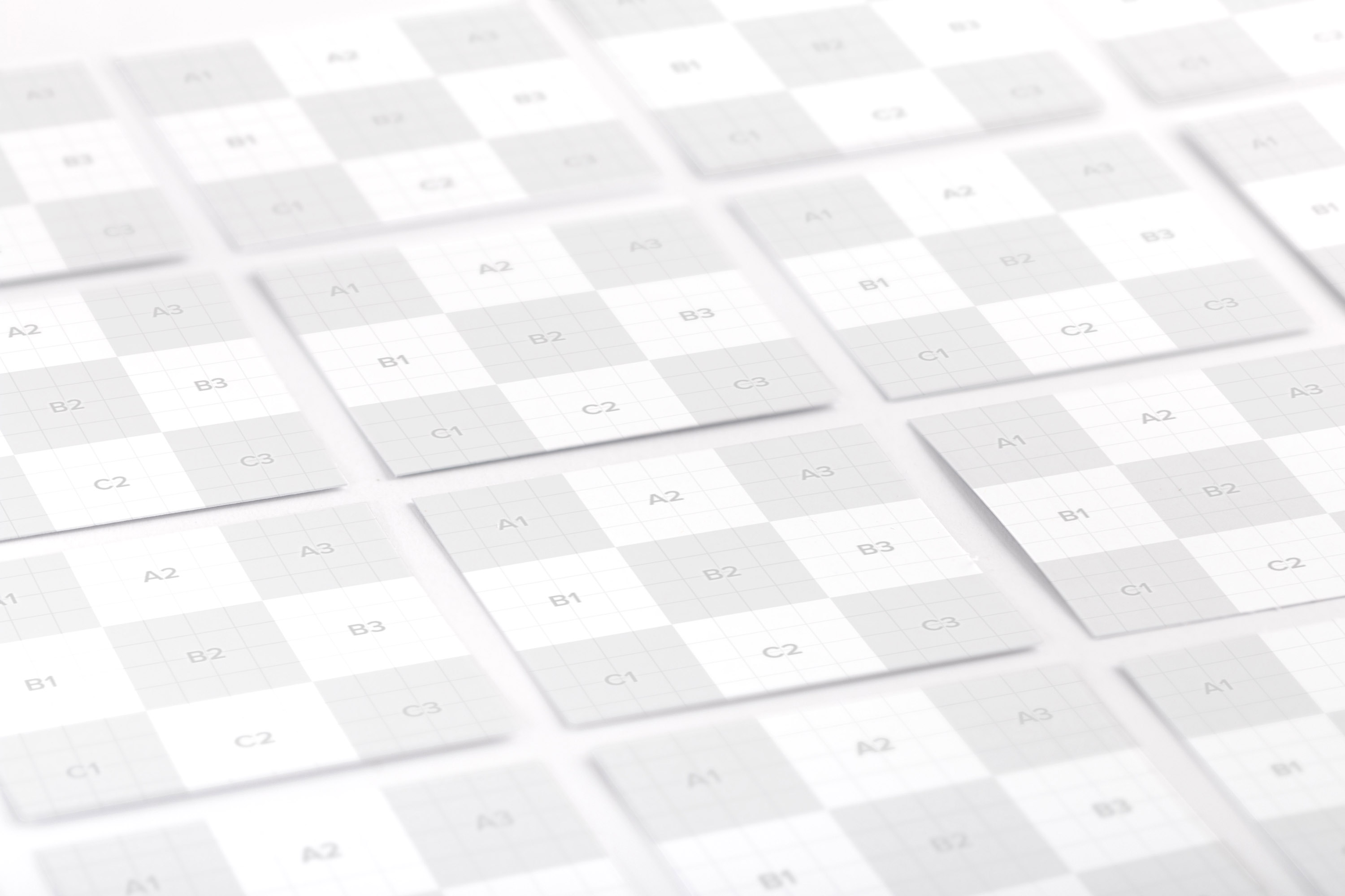 方形企业＆工作室名片设计效果图等距网格样机02 Square Business Cards Mockup 02插图1