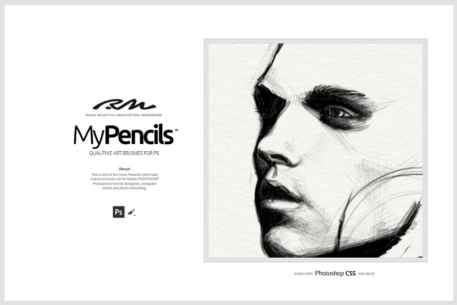 素描炭笔类手绘笔画铅笔笔刷 RM My Pencils插图5