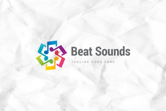 音乐节拍音乐主题创意Logo设计模板 Beat Sounds Logo Template插图1