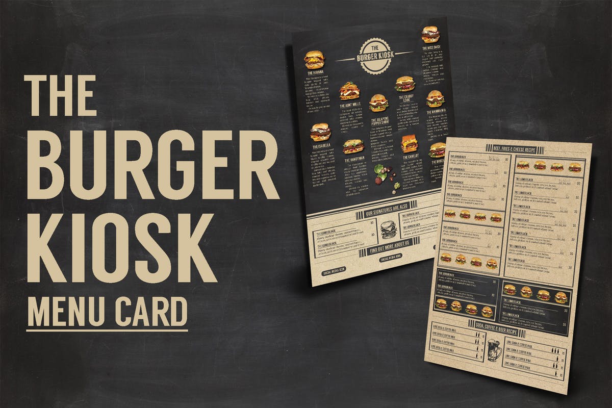 汉堡店点餐菜单设计模板 Burger Kiosk Menu插图