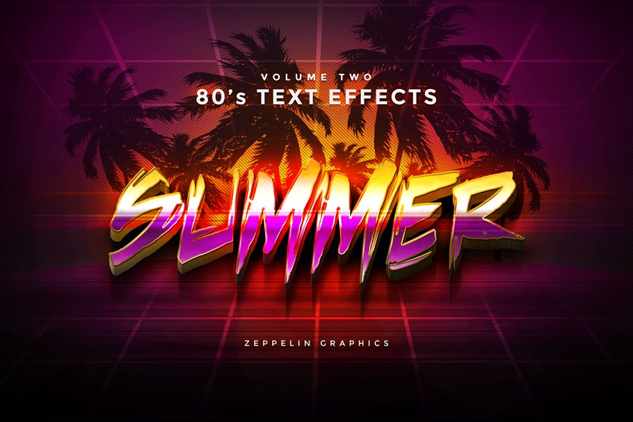 80s年代风格文本风格图层样式 80s Text Effects Minibundle插图(15)