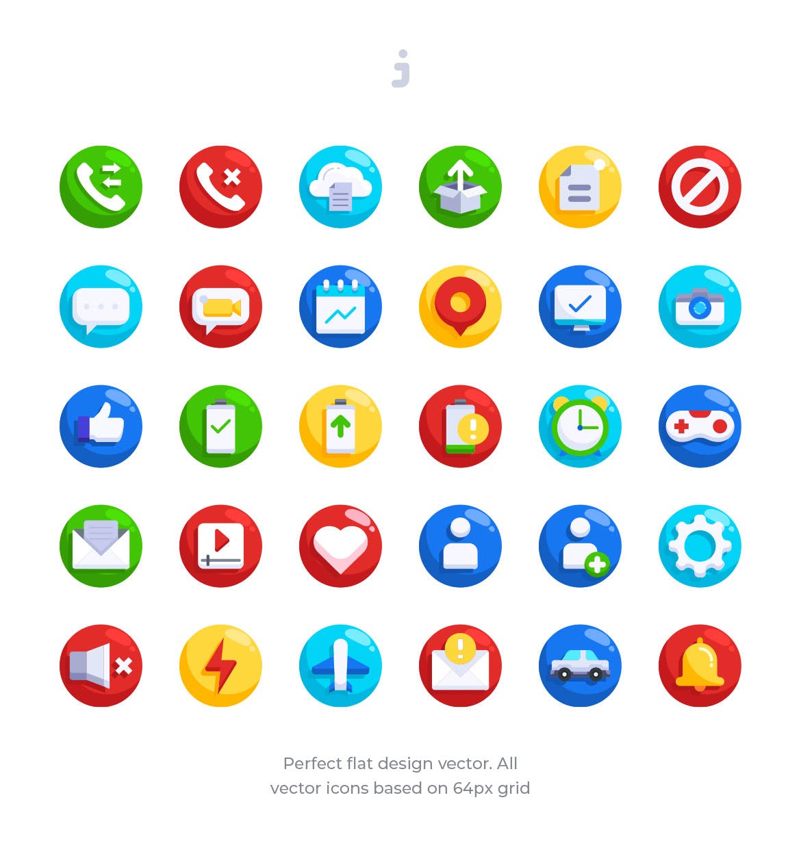 30枚消息通知扁平化图标素材 30 Notifications Icons – Flat插图(1)