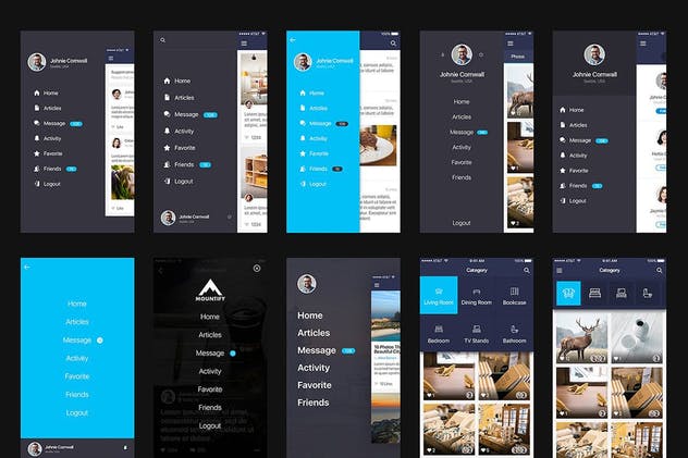 现代设计风格多用途APP应用UI套件 Mountify Mobile UI Kit – Sketch Version插图(5)