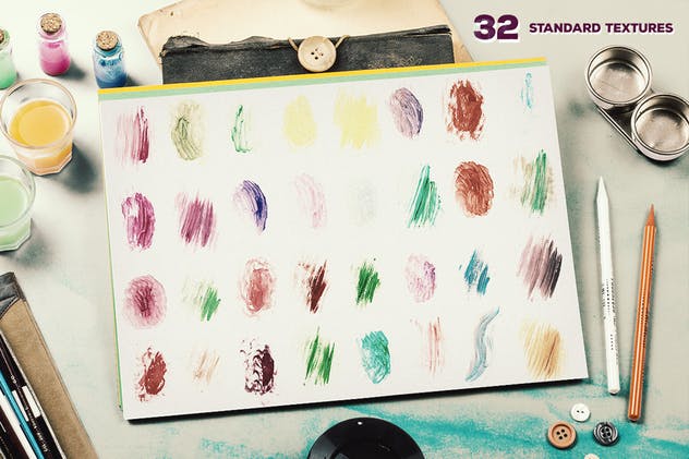64款霓虹水彩纹理套装 64 Watercolor Textures插图2