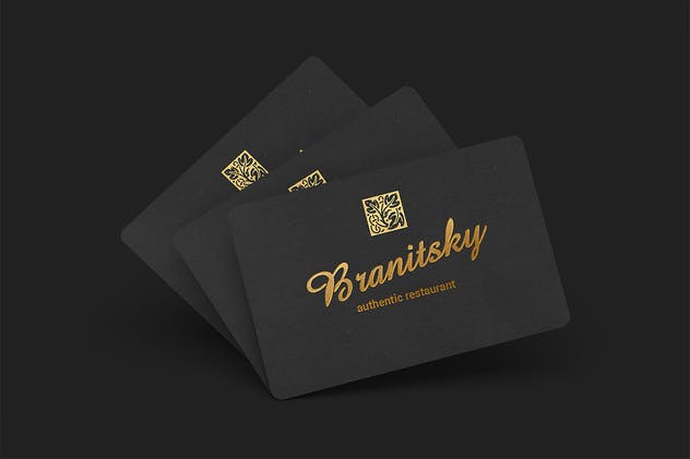 黑色贵宾VIP名片样机 85×55 Black Business Card Mockups插图(5)