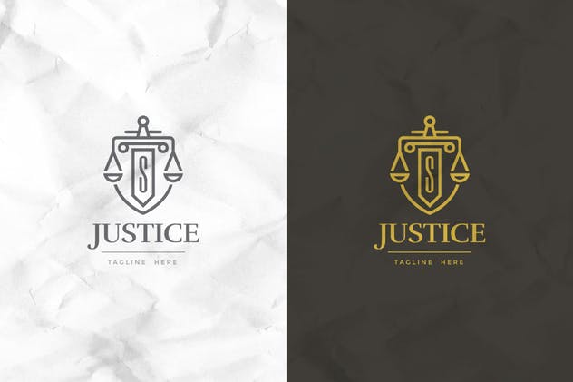 天平秤图形法律法务业务Logo设计模板 Justice Logo Template插图2