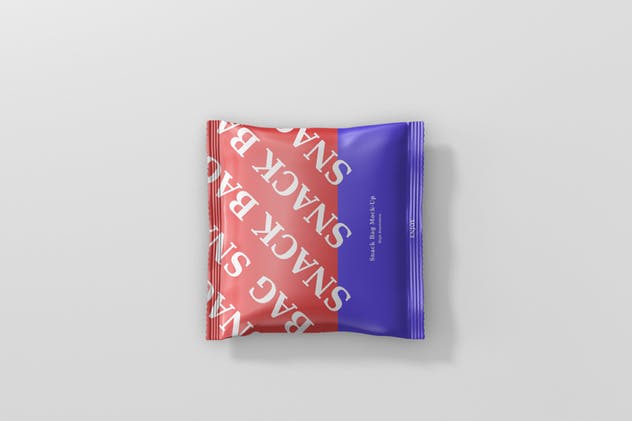 方形小吃/零食塑料袋包装外观样机 Snack Foil Bag Mockup – Square Size插图4