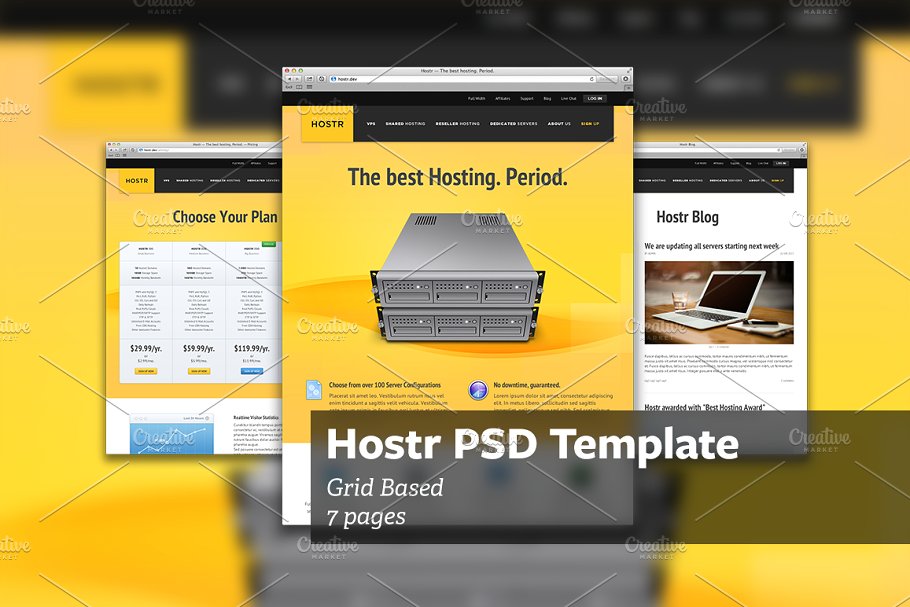 服务器云主机提供商网站设计PSD模板 Hostr – PSD Template插图3