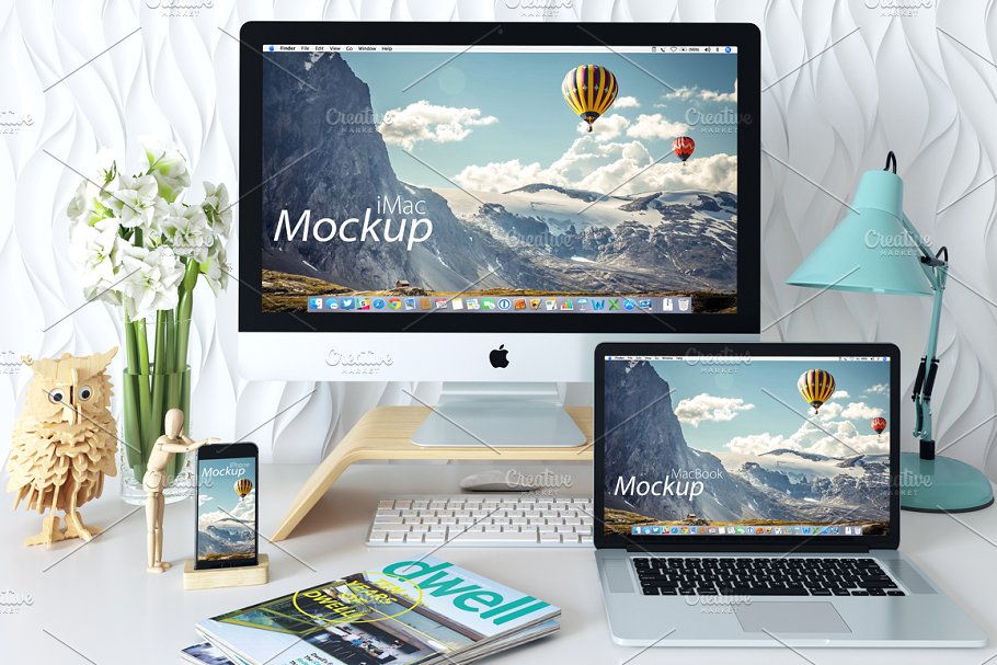 Apple硬件设备样机模板合集 imac iphone macbook – mockup插图1
