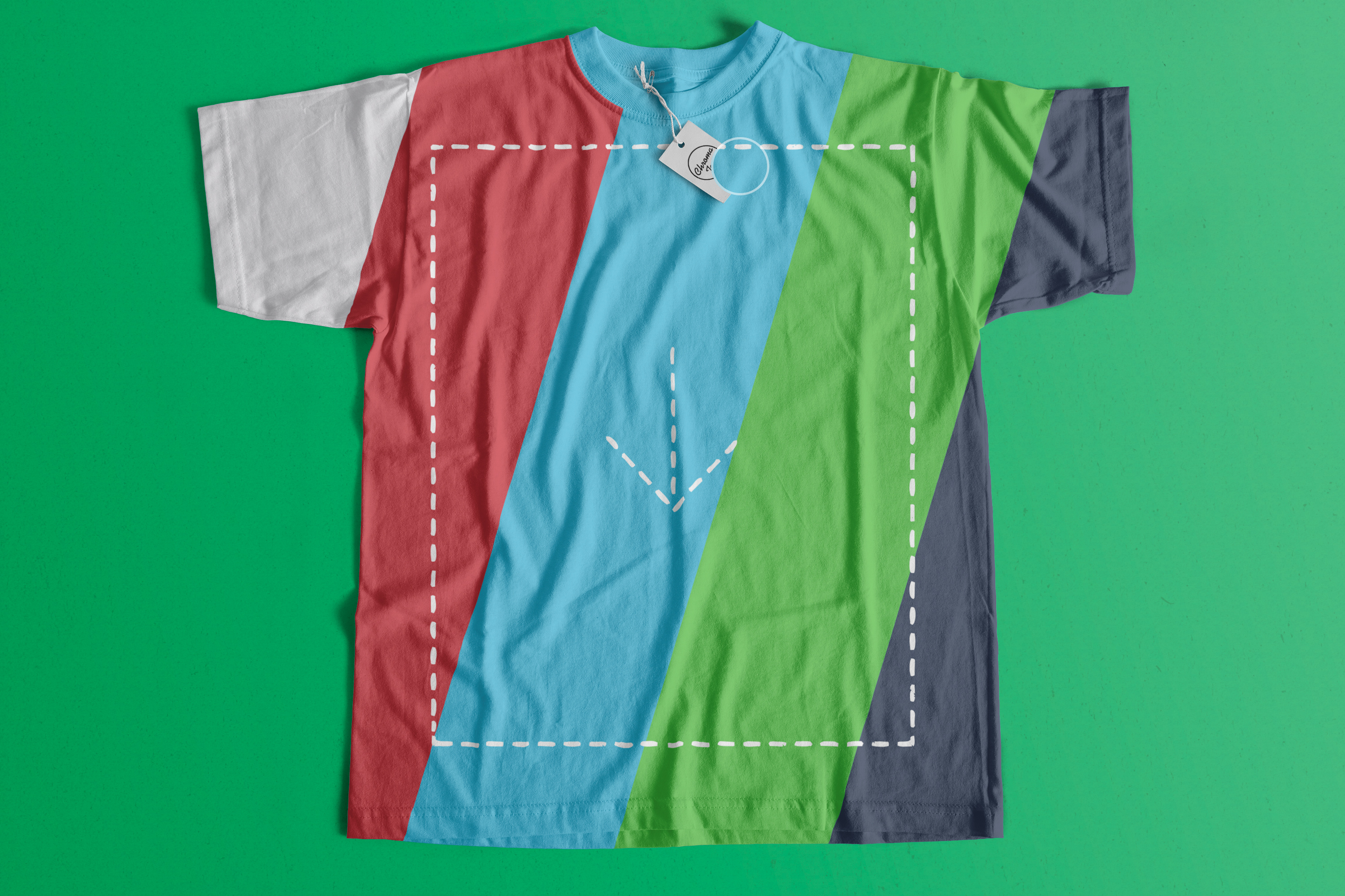 T恤服装设计平铺视图样机模板 T-Shirt Mockup 01插图(1)