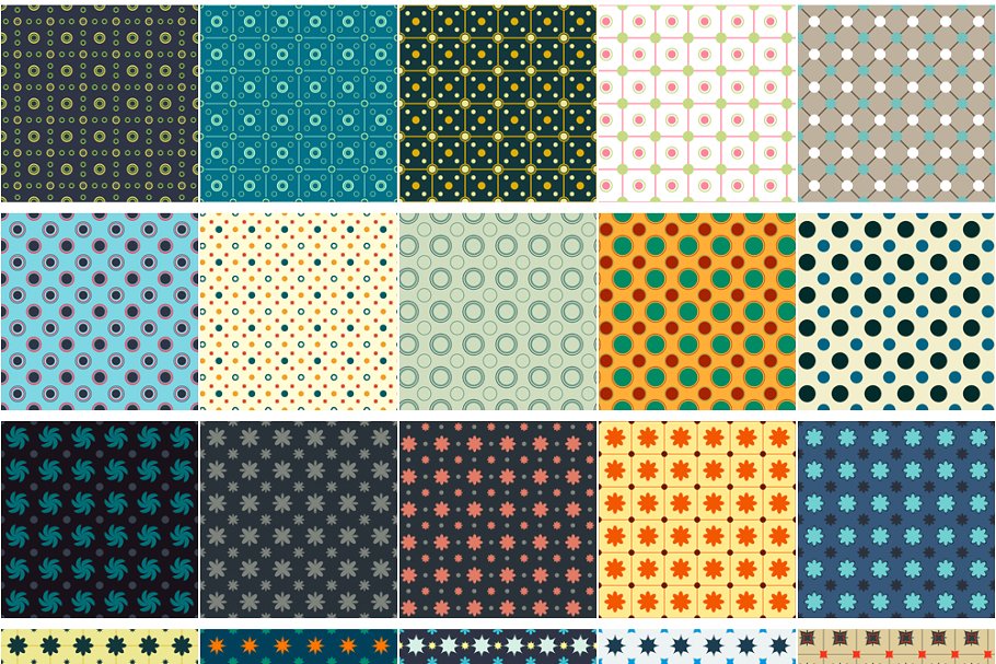 55款无缝几何图案 55 Seamless Patterns插图(1)