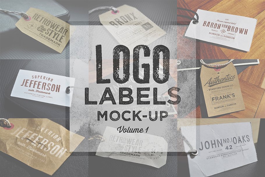 Logo 标签样机模板 Logo Labels Mock-ups Vol.1插图