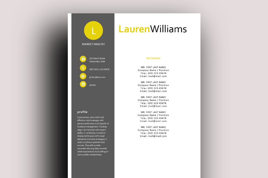 橘色现代简历模板 Citrus modern resume template插图3