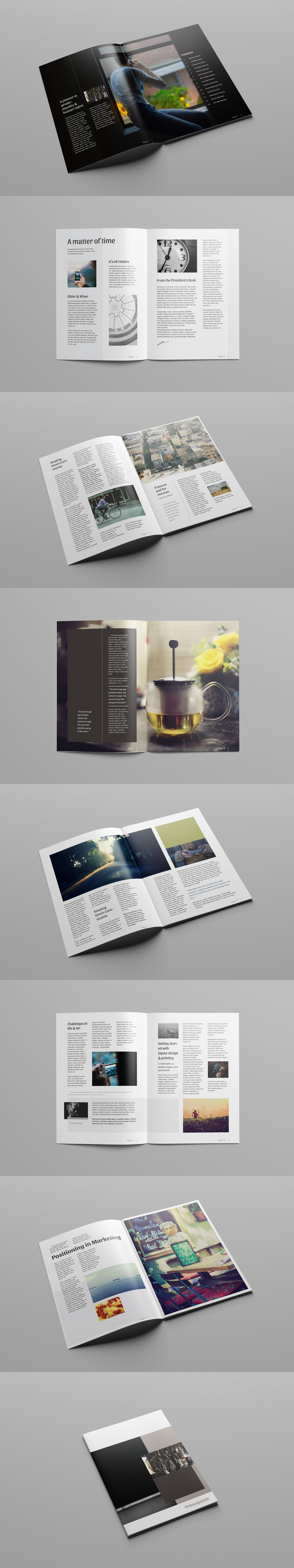 A3现代设计风格杂志设计模板 Modern Magazine Template插图