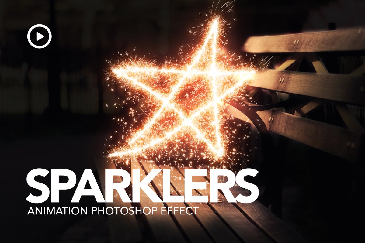 满天星火花动画特效PS动作 Sparklers Animation Photoshop Action插图